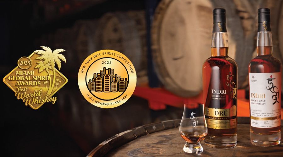 INDRI SINGLE MALT wins 'Best World Whiskey' and 'Whisky of The Year' Titles again